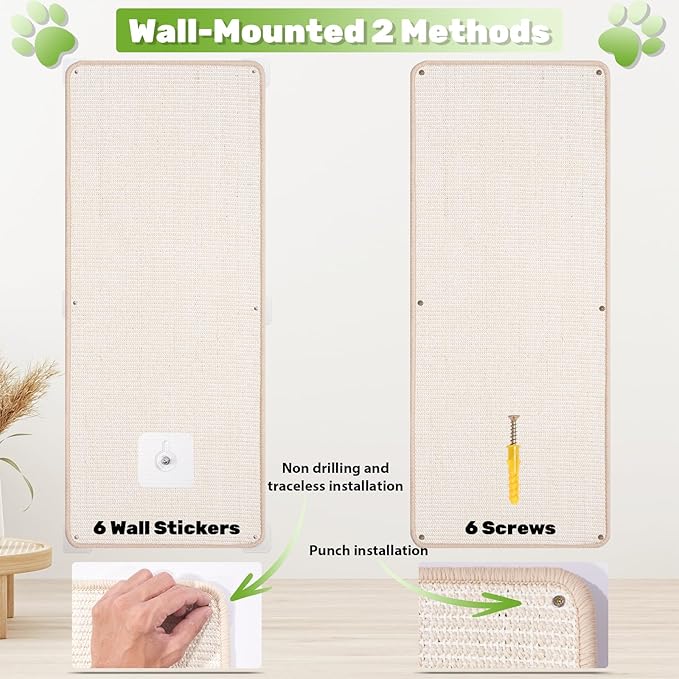 Natural Sisal Cat Scratcher Mat, Wall Scratcher Carpet, Cat Climbing Wall - Image 6