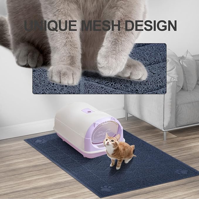 Cat Litter Mat, Litter Trapping Mat Soft on Kitty Paws, Waterproof, Easy Clean - Image 5