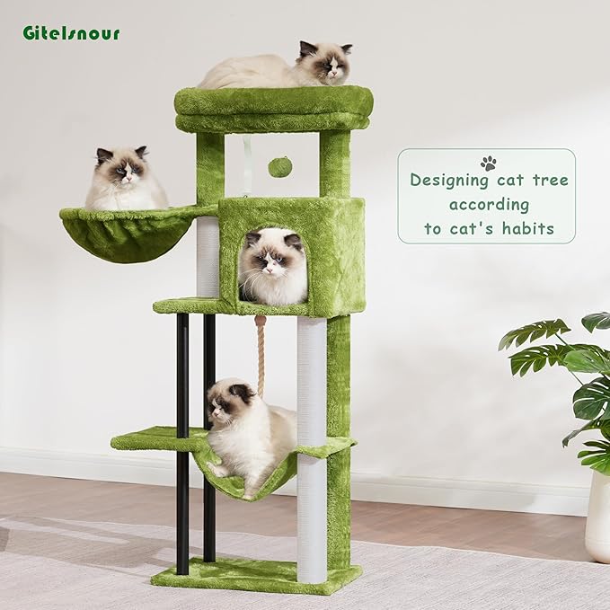 Gitelsnour Cat Tree, Cat Tower for Indoor Cats, 43.3 inch Cat Tree Tower - Image 8