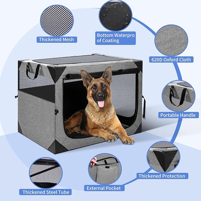 Dog Crate, Portable and Foldable Design of Dog Cage, Dog Kennel - Image 6
