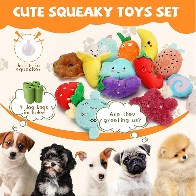 Cheerful 20-Pack Squeaky Dog Toys Set - Image 2