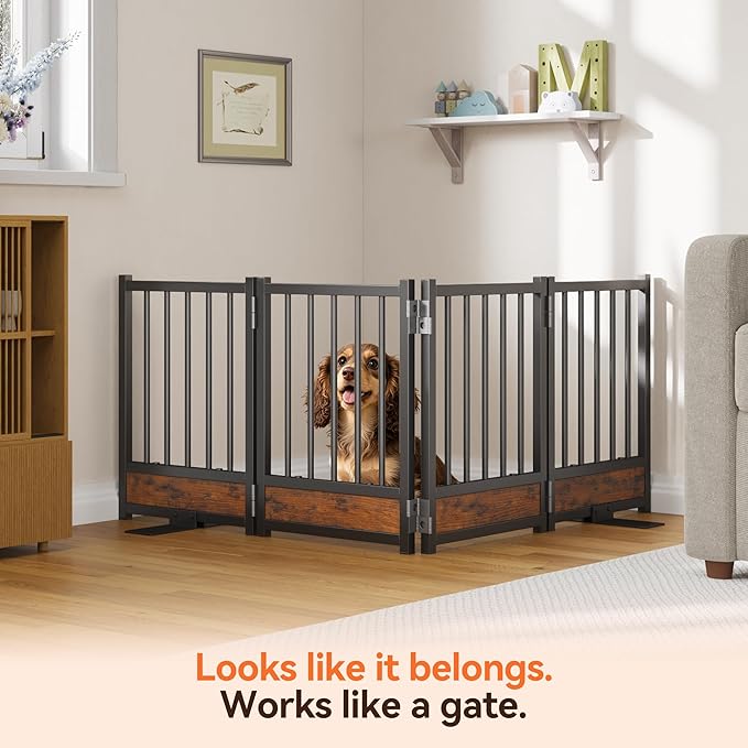 Dog Gate for Small Dogs, Heavy Duty Step-Over Doorway Puppy Barrier, Anti-Tip - Image 6