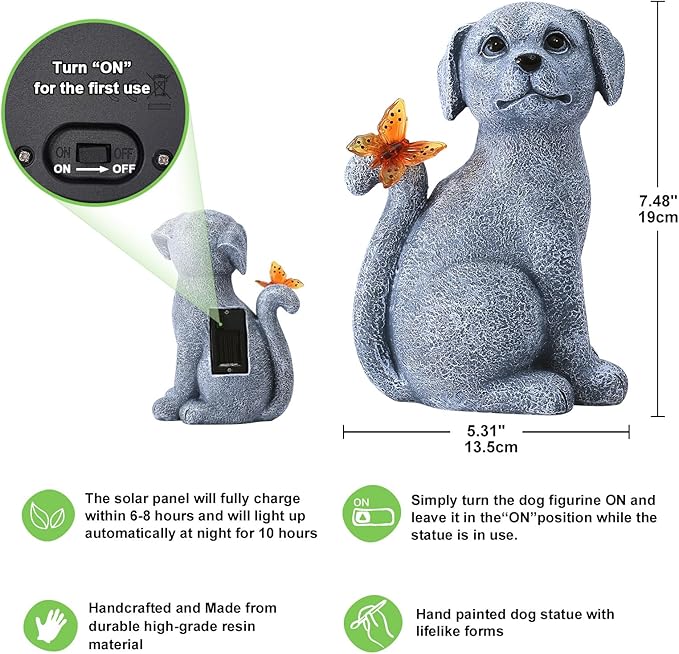 Nacome Solar Dog Outdoor Statues - Image 4