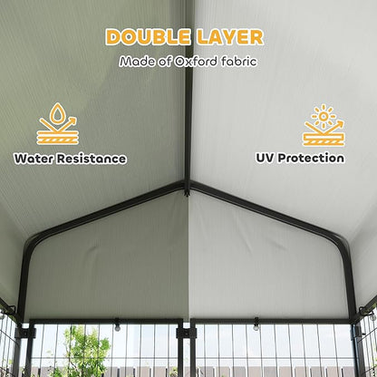 PawHut Outdoor Dog Kennel with Roof, UV-Resistant & Waterproof Cover, - Image 4