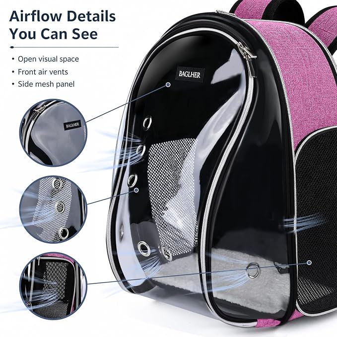 BAGLHER Cat Carrier Backpack Bubble - Image 4
