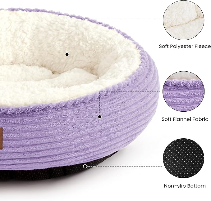 Love's cabin Round Donut Cat and Dog Cushion Bed, 30in Pet Bed - Image 2