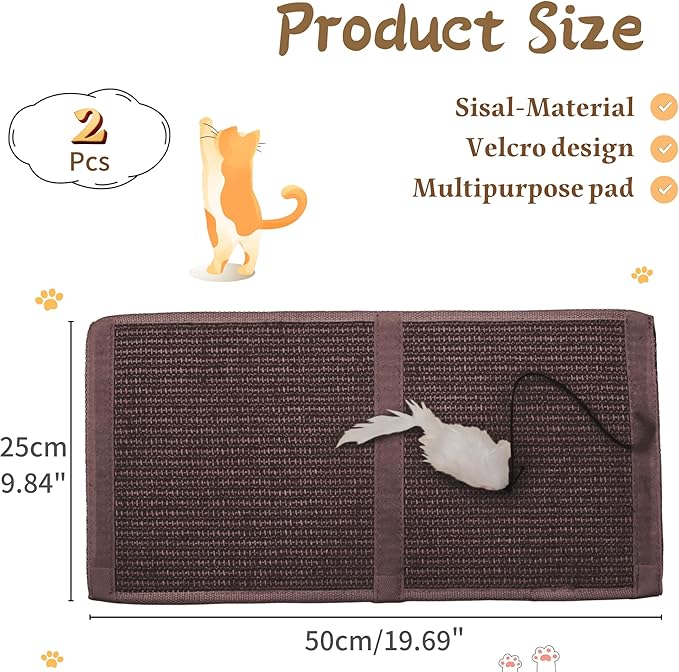 JanYoo 2 Pieces Cat Scratcher Mat - Image 2