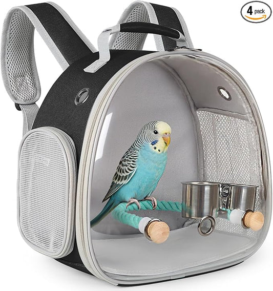 Small Bird Travel Backpack Carrier Cage by halinfer
