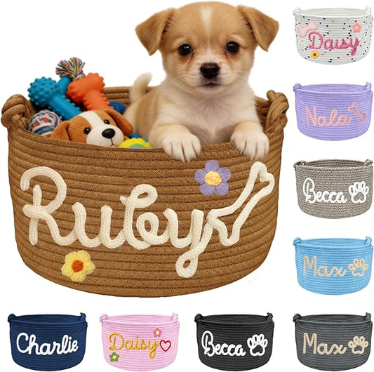 Personalized Dog Cat Toy Storage Basket Bin by Unknown