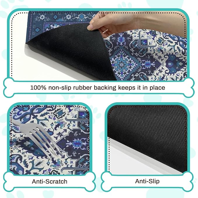 Pet Feeding Mat for Floors Waterproof Dog Mat for Food and Water Absorbent - Image 3