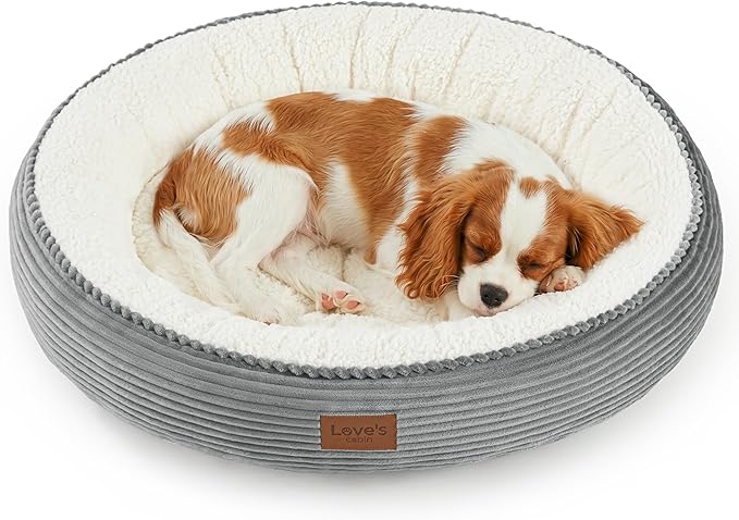 Love's cabin Round Donut Cat and Dog Cushion Bed, 30in Pet Bed by Lovescabin