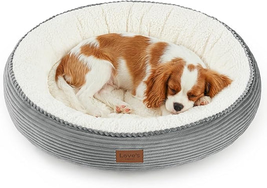 Love's cabin Round Donut Cat and Dog Cushion Bed, 30in Pet Bed by Lovescabin