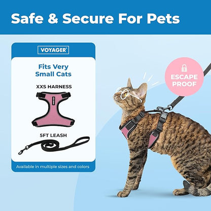 Voyager Escape-Proof Step-in Lock Cat Harness & 5ft Neoprene-Handle Leash Set - Image 2