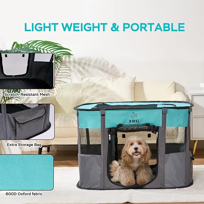Portable Foldable Pet Playpen Collapsible Crates Kennel Playpen - Image 6