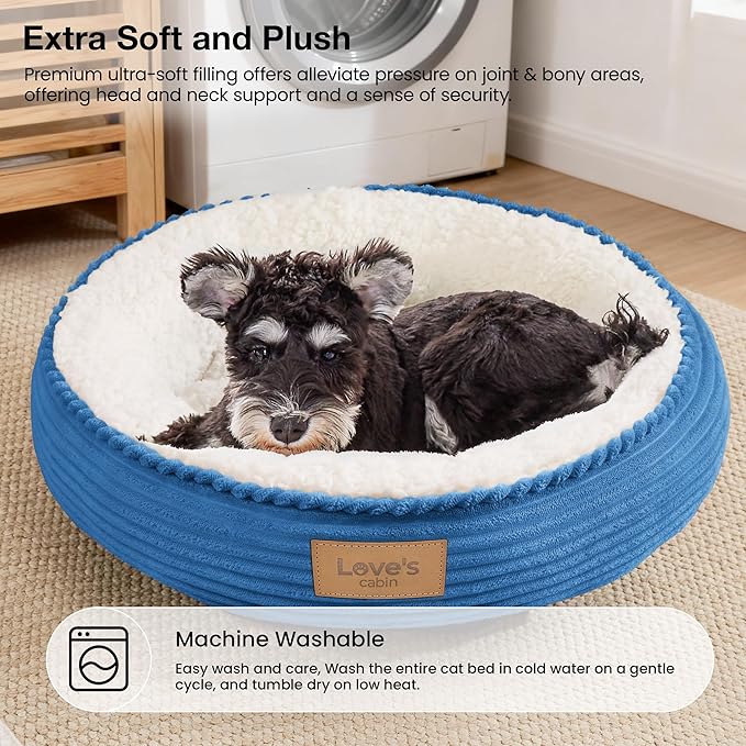 Love's cabin Round Donut Cat and Dog Cushion Bed, 24in Pet Bed - Image 7