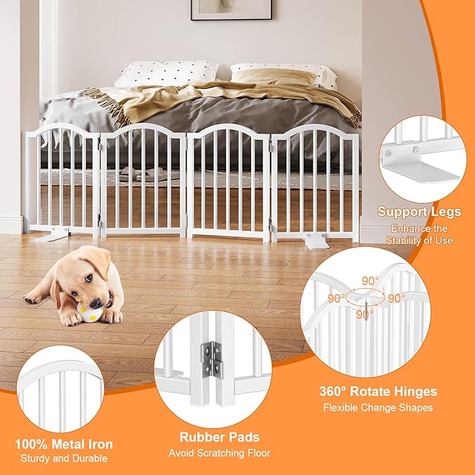 Snughome Short Dog Gate Indoor, Expands Up to 48’’ Wide Foldable Pet Gate - Image 6