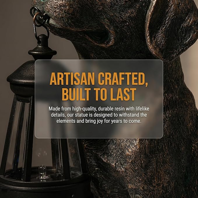 Dog Statue with Solar Lantern - Image 7