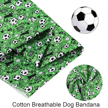 ARING PET Soccer Dog Bandanas, Cute Green Pet Bandana Scarf Triangle Bibs - Image 4
