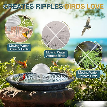 Bird Bath Water Agitator, Quiet Waterproof Birdbath Circulator, Keeps Water - Image 2