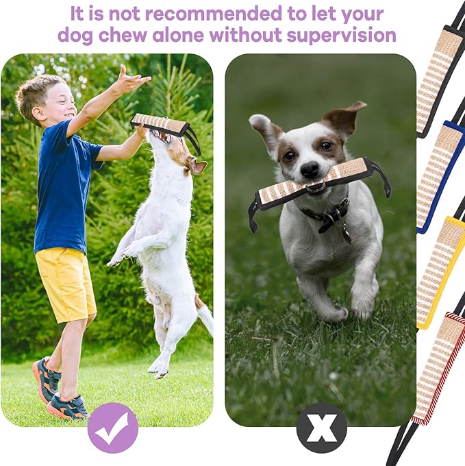Kacctyen 4 Pcs Dog Tug Toys, Jute Pillow Pull Toy - Image 7