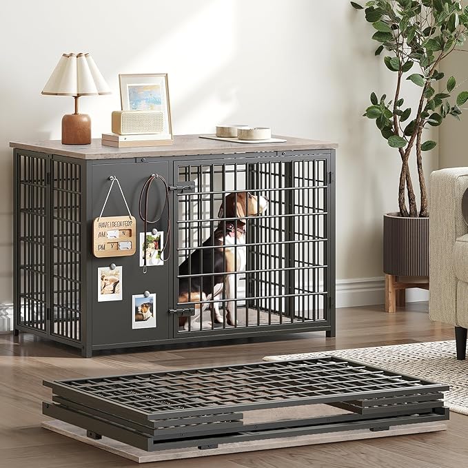 YATINEY Foldable Dog Crate Furniture, Dog Crate by Yatiney
