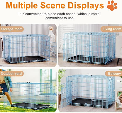 FDW Large Dog Crate 42inch Dog Cage Foldable Metal Kennel - Image 5