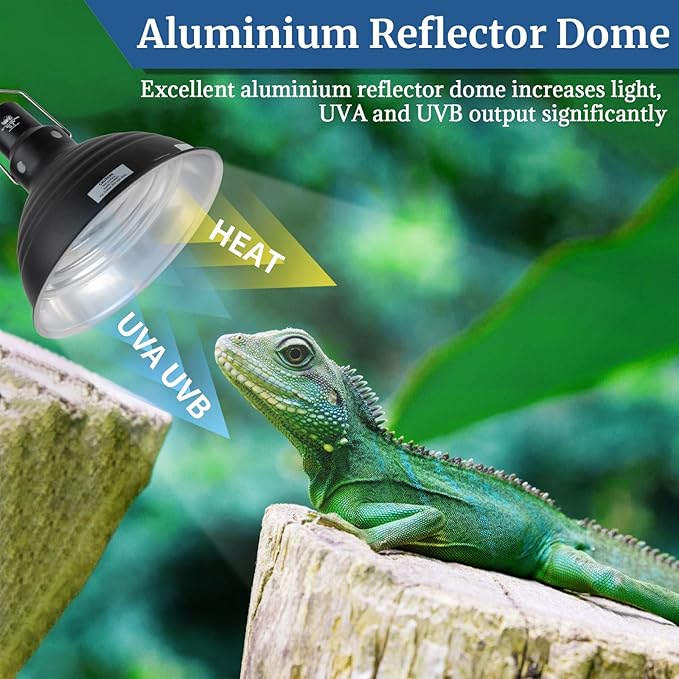 LUCKY HERP Reptile Light Fixture 8.1inch- Lightweight Aluminum Reflector Dome - Image 5