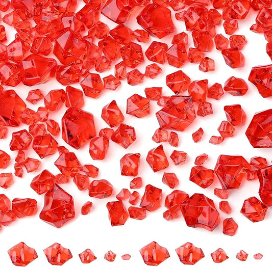 700Pcs Fake Ice Cubes Red 5 Size Acrylic Ice by NUKAYAI