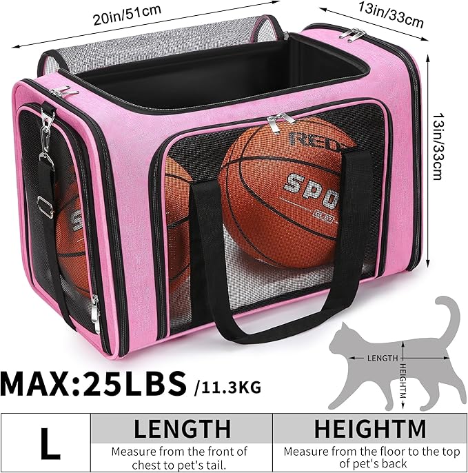 Soft-Sided Cat/Dog/Pet Carrier, Collapsible Pets Travel Carriers - Image 3