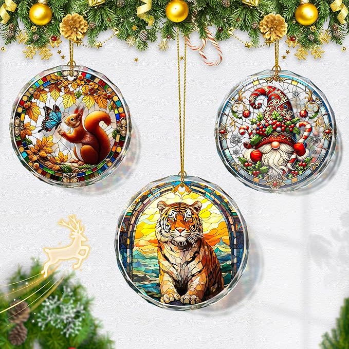 Tiger Stained Glass Ornament, Animal Ornaments - Image 5