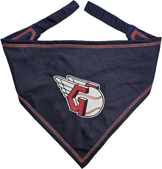 Pets First MLB Cleveland Guardians TIE Bandana, Small/Medium. Dog Bandana Scarf by PETSFIRST