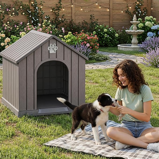 VIXZEN Dog House Indoor Outdoor, Resin Dog House, Sturdy Durable - Image 5