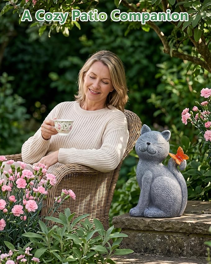 Nacome Cat Outdoor Statues for Garden: Outside Decor - Image 6