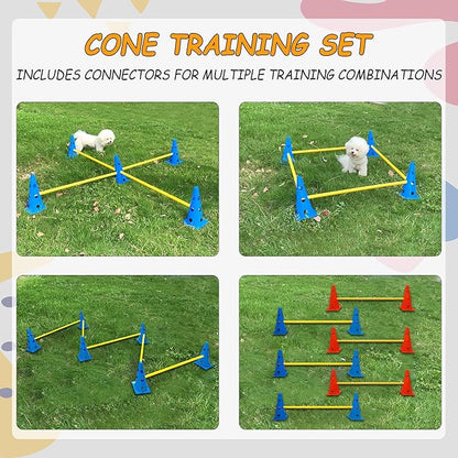 Dog Agility Hurdle Cone Set, Dog Agility Backyard Set Include Height cossbar - Image 2