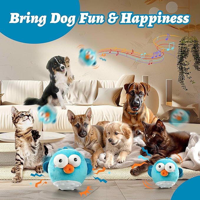 GUKCO Dog Toys, Rechargeable Crinkle Chew Interactive Squeaky Toy - Image 3