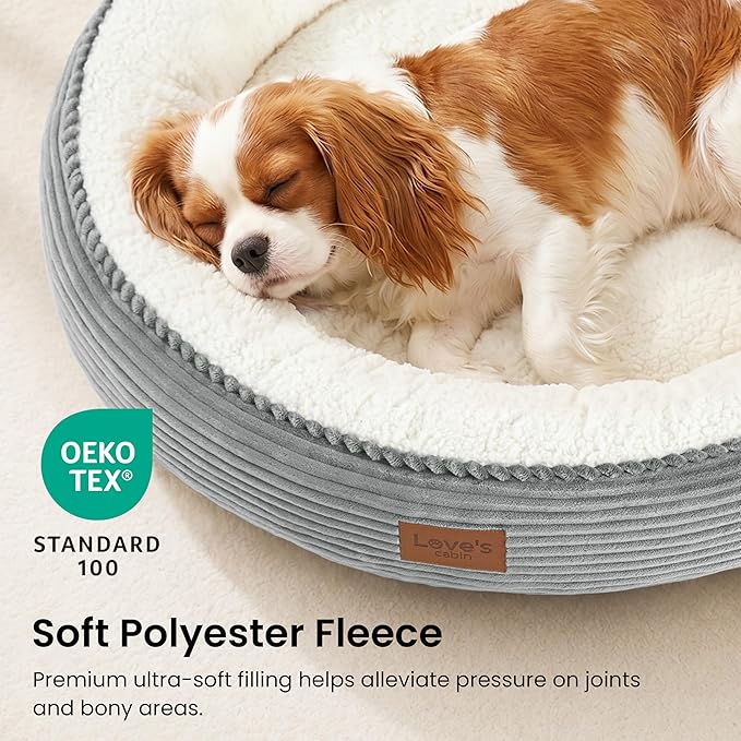 Love's cabin Round Donut Cat and Dog Cushion Bed, 30in Pet Bed - Image 7