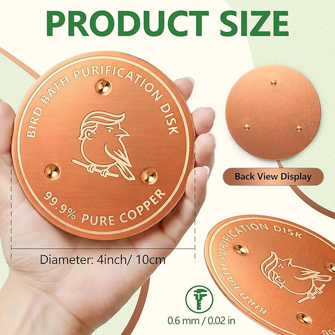 Factee Bird Bath Copper Disk – 0.6mm Thick 99.9% Pure Copper Cleaning Disk - Image 7