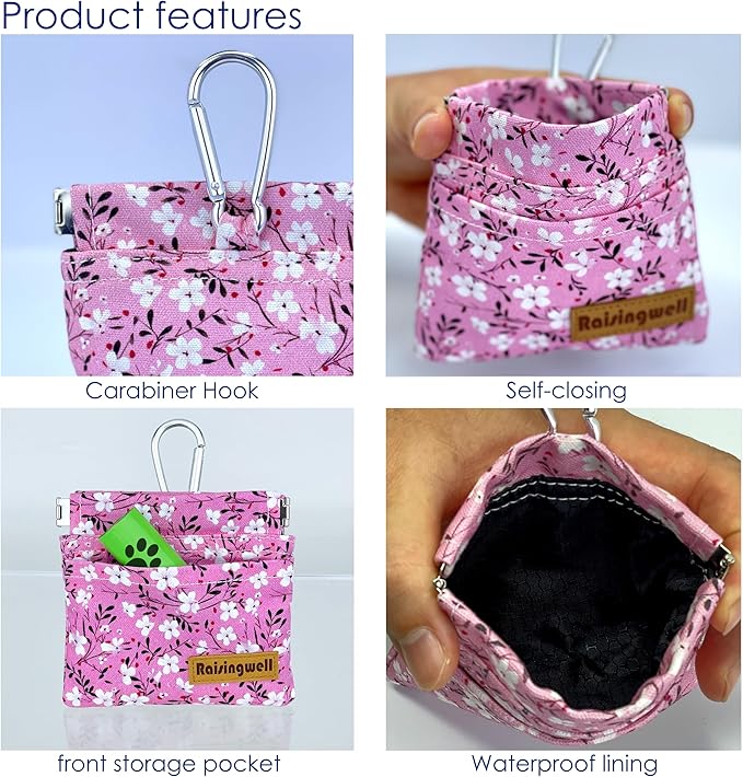 Raisingwell Dog Treat Pouch, Small Cotton Pocket Sized Training Holder - Image 3