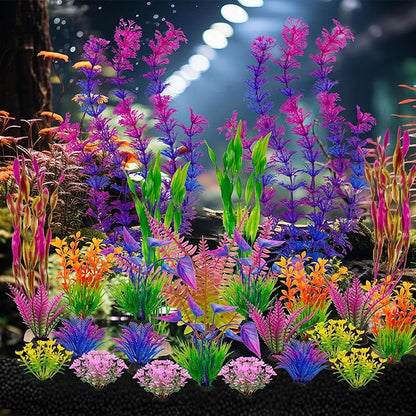 Ameliade 25pcs Fish Tank Artificial Plastic Plants Decorations Large Aquarium - Image 7