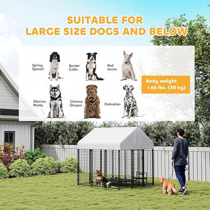 PawHut Outdoor Dog Kennel with Roof, UV-Resistant & Waterproof Cover, - Image 8