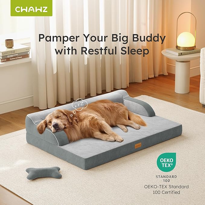 CWAWZ Large Orthopedic Dog Bed, Pet Bed Large Size Dog, Dual-Sided Cooling Beds - Image 2