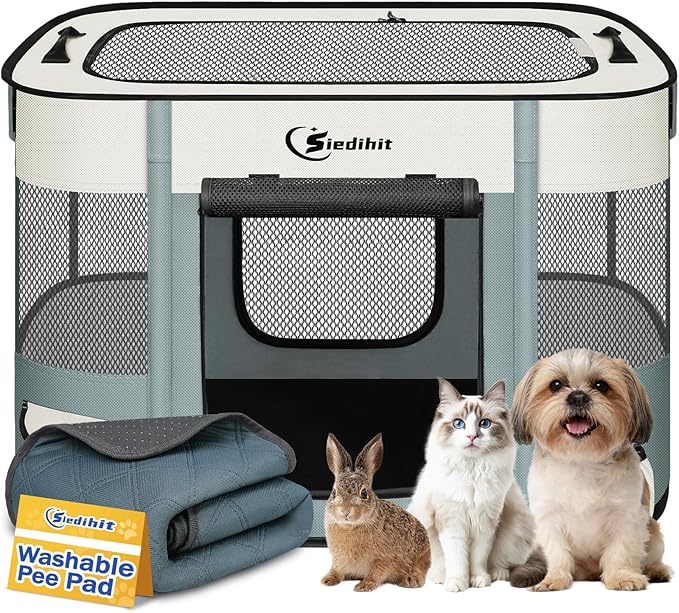 Dog Playpen, Cat Pet Puppy Pen, Portable Playpens by Siedihit