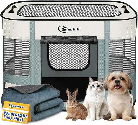 Dog Playpen, Cat Pet Puppy Pen, Portable Playpens by Siedihit