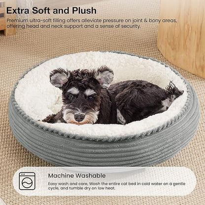 Love's cabin Round Donut Cat and Dog Cushion Bed, 24in Pet Bed - Image 7