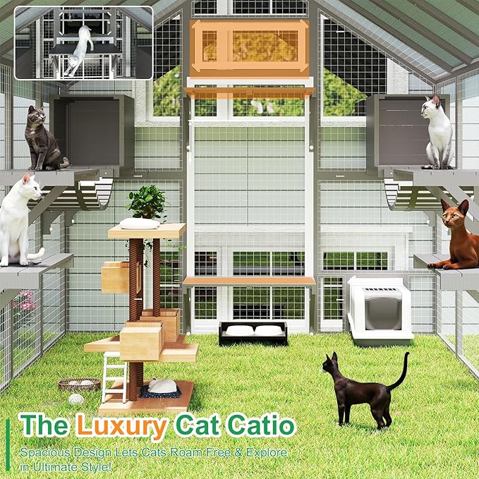 Extra Large Catio Outdoor Cat Enclosure Waterproof, Walk-in Outdoor Pet House - Image 2