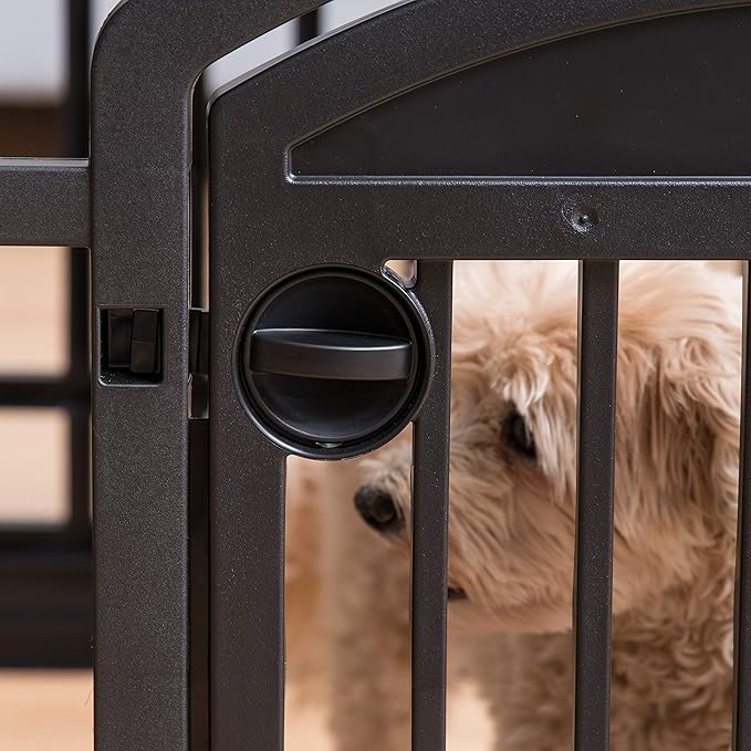 IRIS USA Dog Playpen with Door, 24” 6 Panel Pet Exercise Pen – Indoor Outdoor - Image 8
