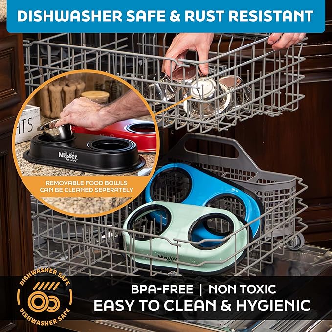 Master Pet Supply Double Dog Bowls Set - Image 6