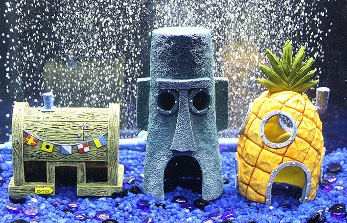 Penn-Plax Spongebob Squarepants Officially Licensed 3-Piece Aquarium Ornament - Image 2
