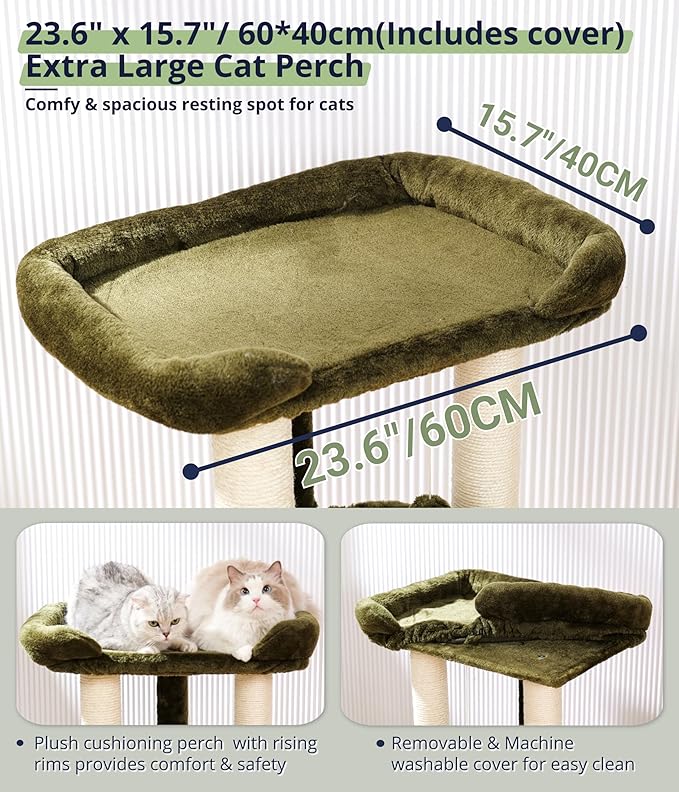 Happi N Pets 28" Cat Tree, Large Bed - Image 5