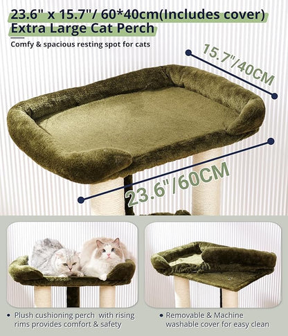 Happi N Pets 28" Cat Tree, Large Bed - Image 5